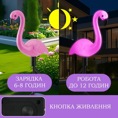 Садовый светильник Фламинго на солнечной батарее с LED-подсветкой (набор 3 шт.) - фото 7